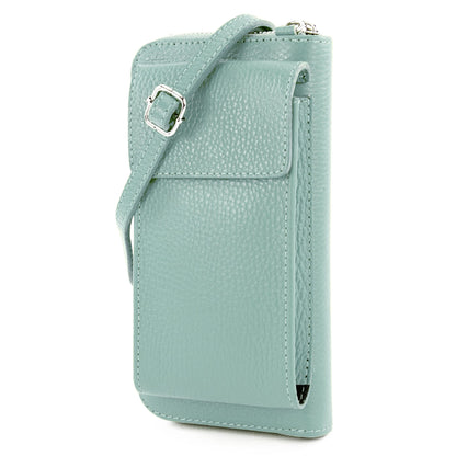 modamoda de P06 Damen Leder Umhängetasche Geldbörse Handytasche 6,5 Zoll handmade in Italy