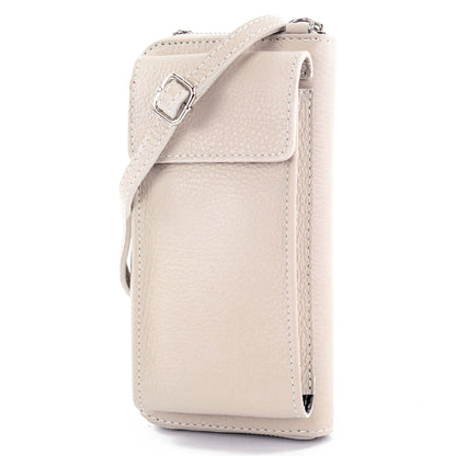 modamoda de P06 Damen Leder Umhängetasche Geldbörse Handytasche 6,5 Zoll handmade in Italy
