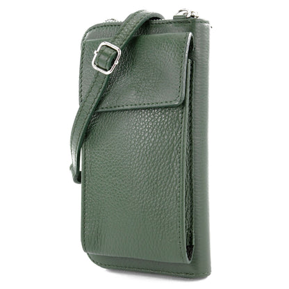 modamoda de P06 Damen Leder Umhängetasche Geldbörse Handytasche 6,5 Zoll handmade in Italy