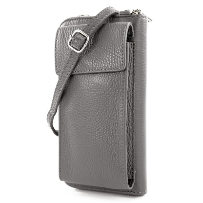 modamoda de P06 Damen Leder Umhängetasche Geldbörse Handytasche 6,5 Zoll handmade in Italy