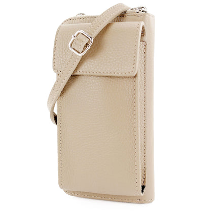 modamoda de P06 Damen Leder Umhängetasche Geldbörse Handytasche 6,5 Zoll handmade in Italy