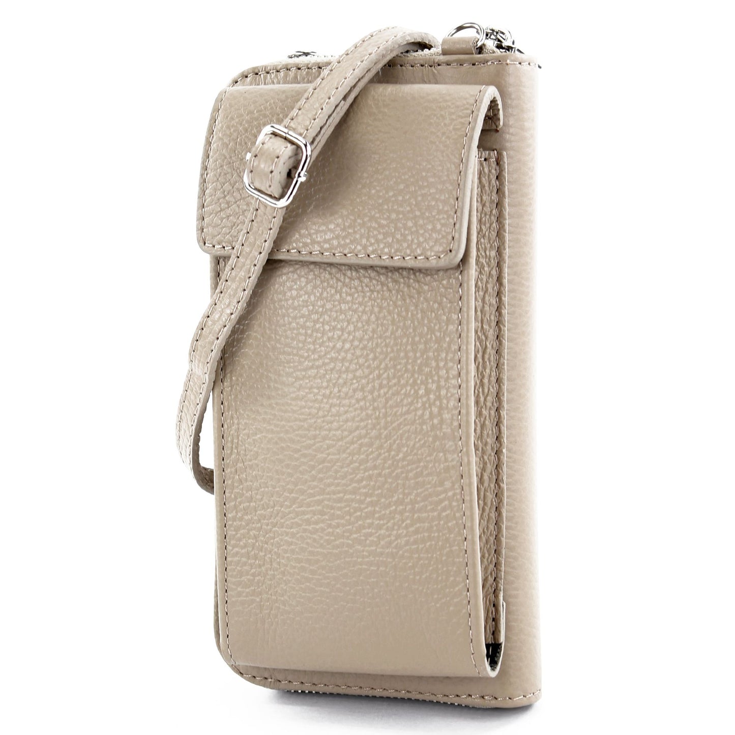 modamoda de P06 Damen Leder Umhängetasche Geldbörse Handytasche 6,5 Zoll handmade in Italy