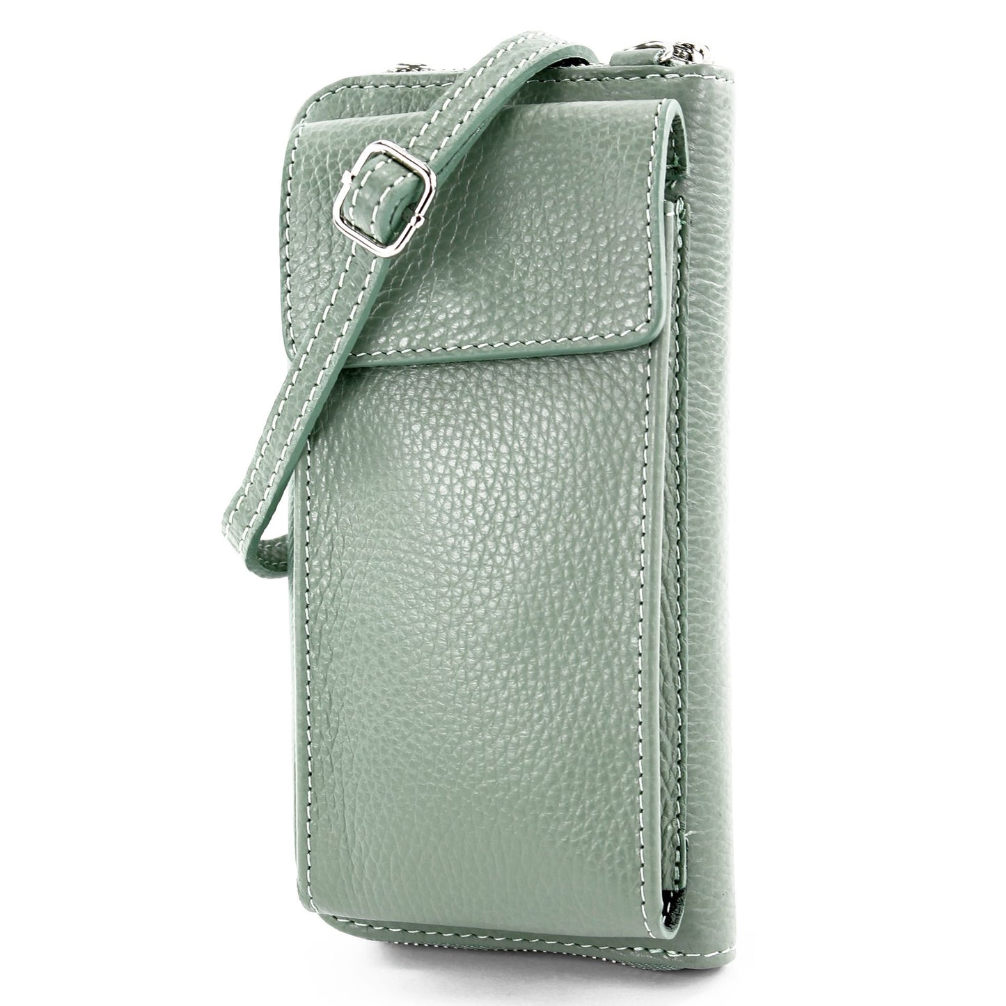 modamoda de P06 Damen Leder Umhängetasche Geldbörse Handytasche 6,5 Zoll handmade in Italy