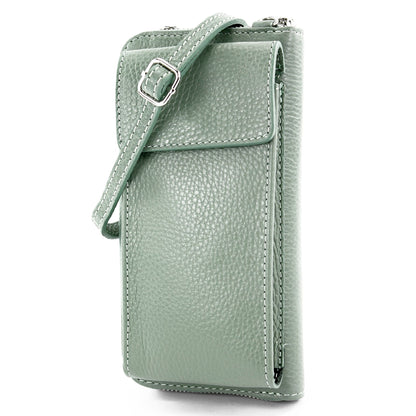 modamoda de P06 Damen Leder Umhängetasche Geldbörse Handytasche 6,5 Zoll handmade in Italy