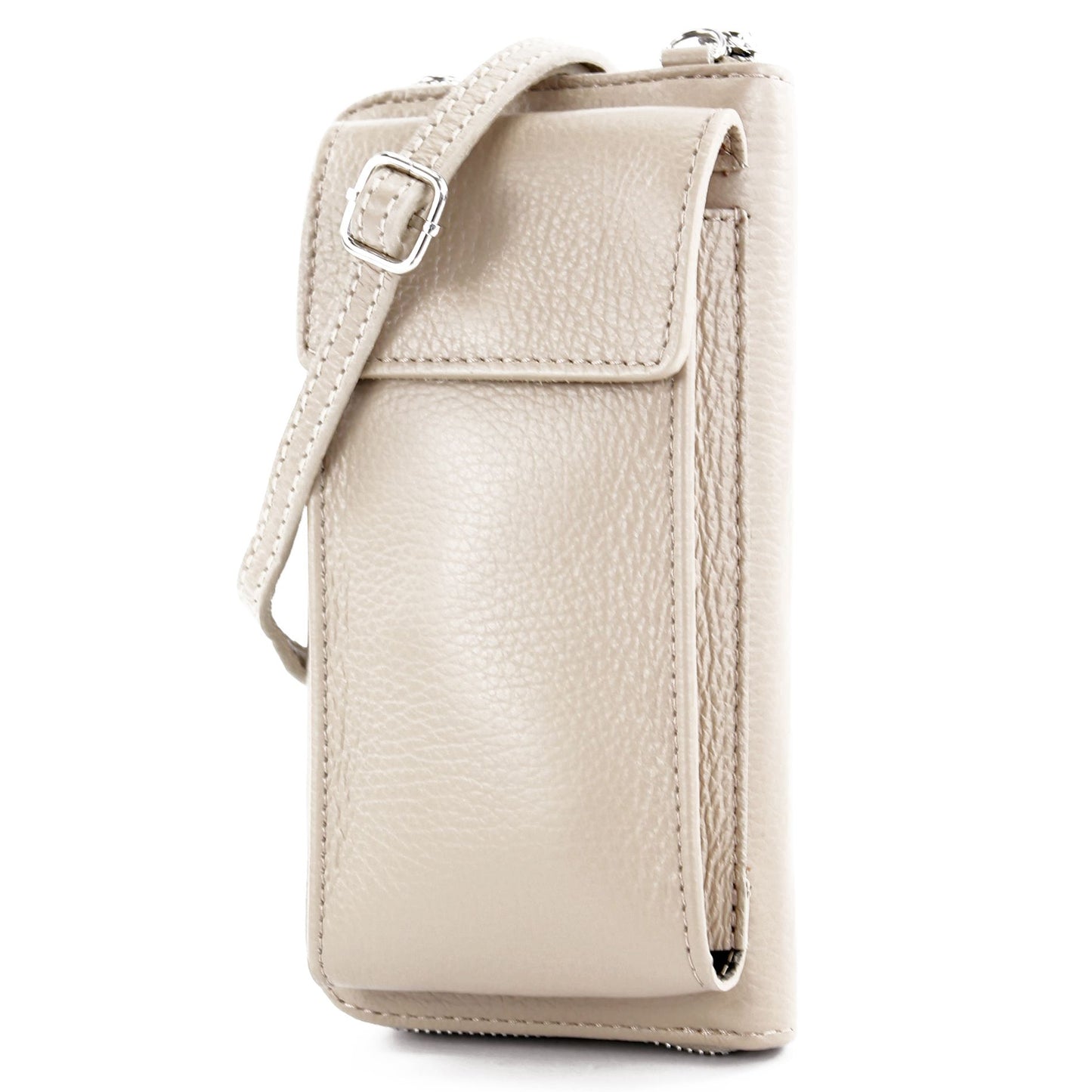 modamoda de P06 Damen Leder Umhängetasche Geldbörse Handytasche 6,5 Zoll handmade in Italy