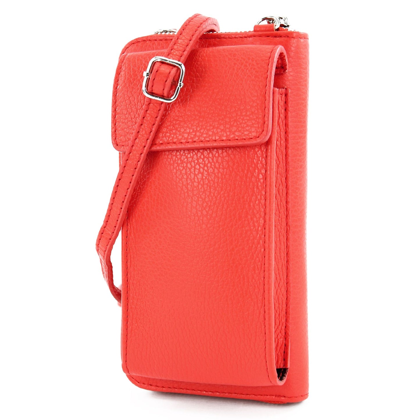 modamoda de P06 Damen Leder Umhängetasche Geldbörse Handytasche 6,5 Zoll handmade in Italy