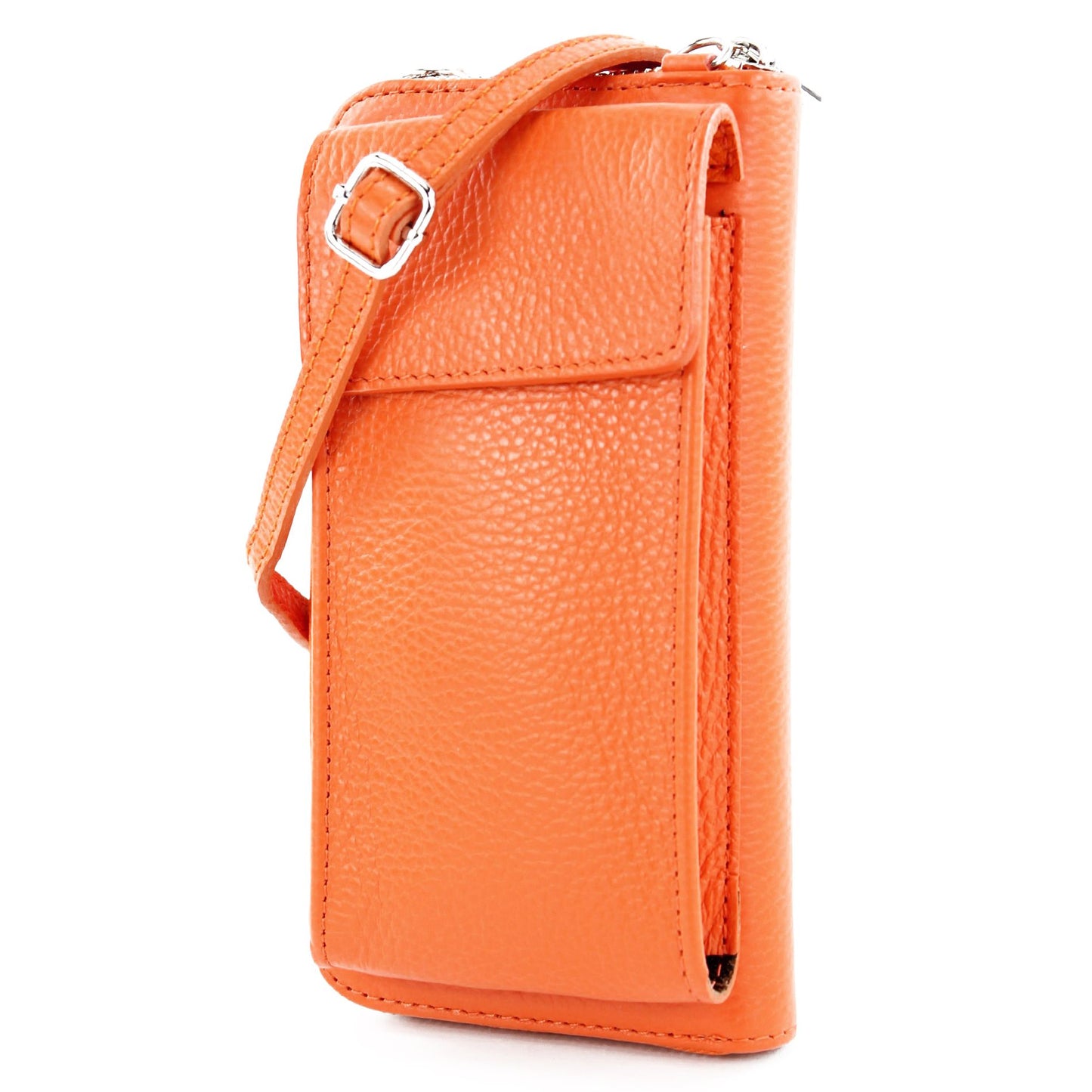 modamoda de P06 Damen Leder Umhängetasche Geldbörse Handytasche 6,5 Zoll handmade in Italy