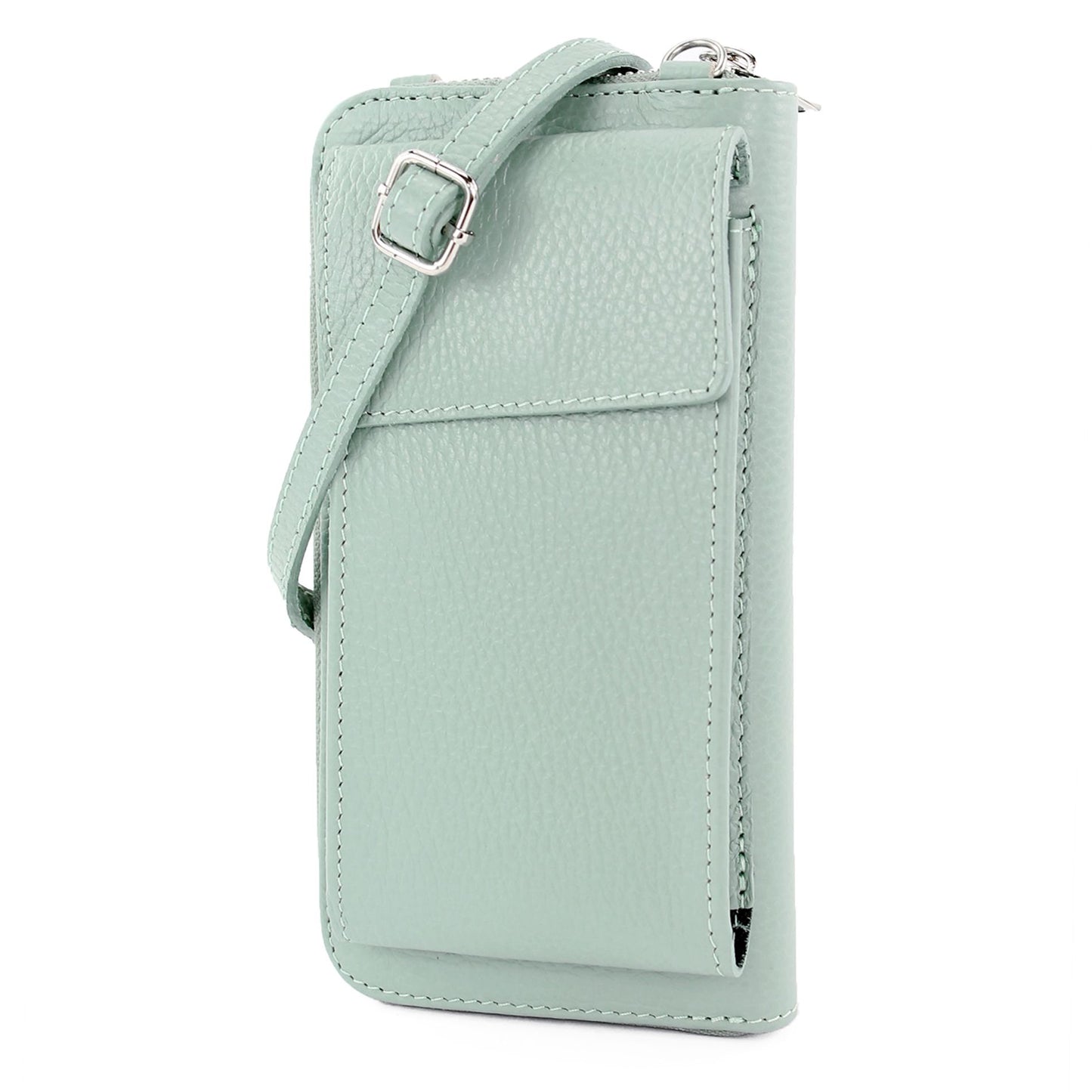 modamoda de P06 Damen Leder Umhängetasche Geldbörse Handytasche 6,5 Zoll handmade in Italy