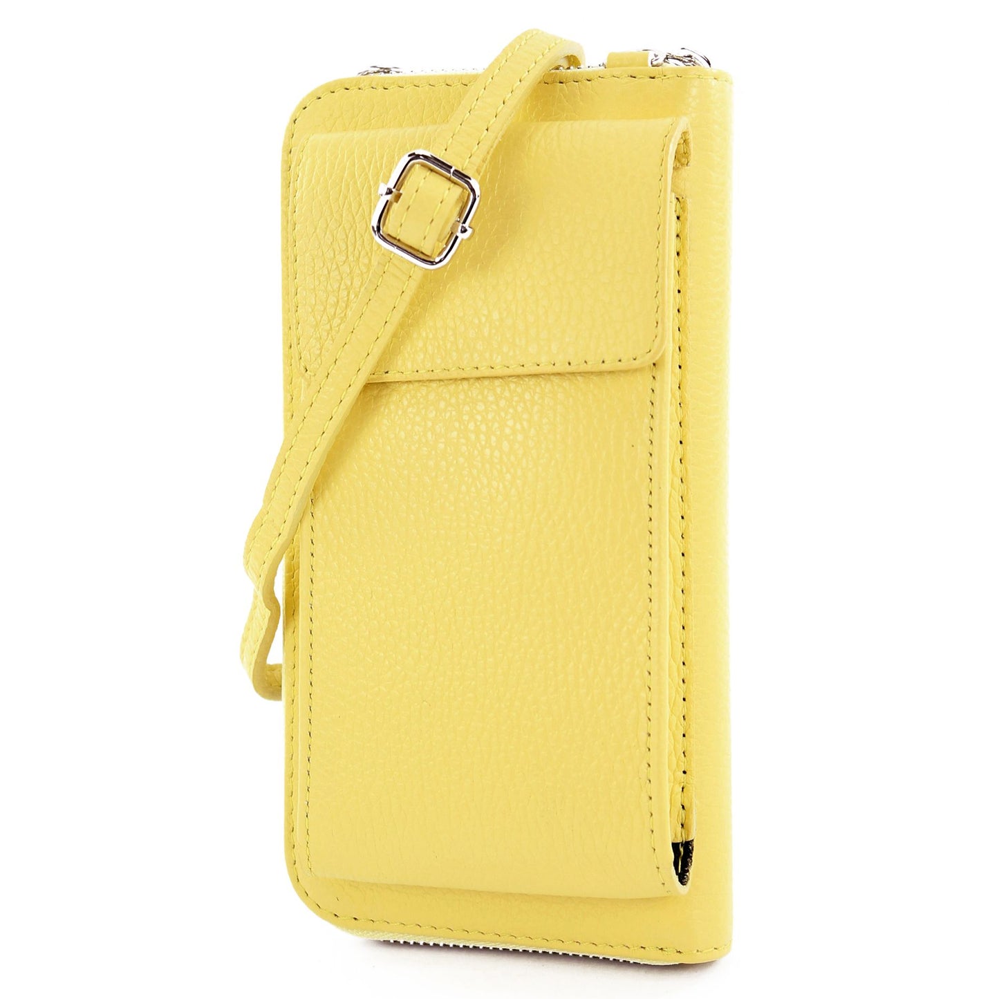 modamoda de P06 Damen Leder Umhängetasche Geldbörse Handytasche 6,5 Zoll handmade in Italy