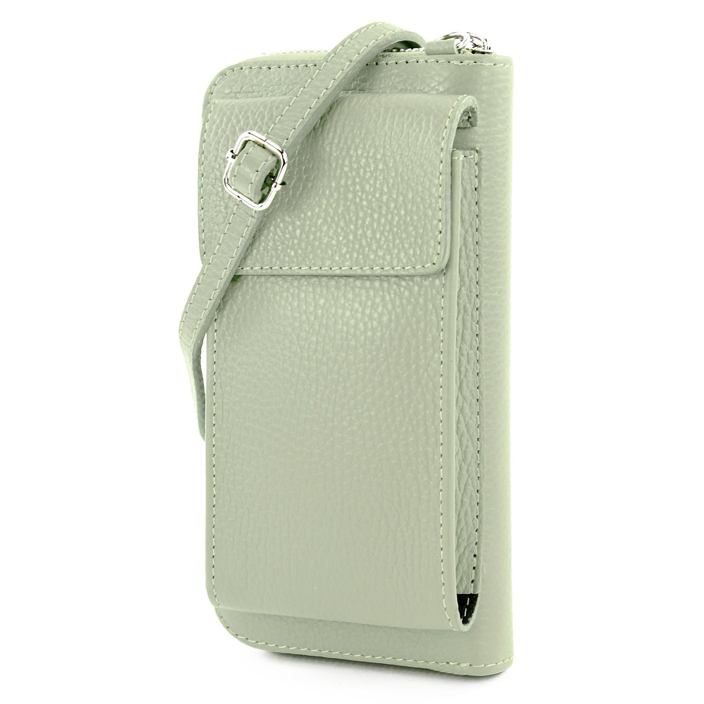 modamoda de P06 Damen Leder Umhängetasche Geldbörse Handytasche 6,5 Zoll handmade in Italy