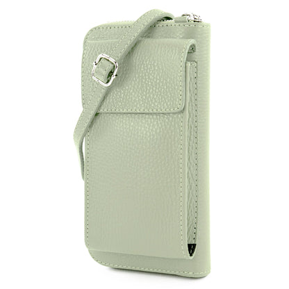 modamoda de P06 Damen Leder Umhängetasche Geldbörse Handytasche 6,5 Zoll handmade in Italy