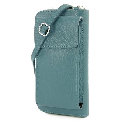 modamoda de P06 Damen Leder Umhängetasche Geldbörse Handytasche 6,5 Zoll handmade in Italy