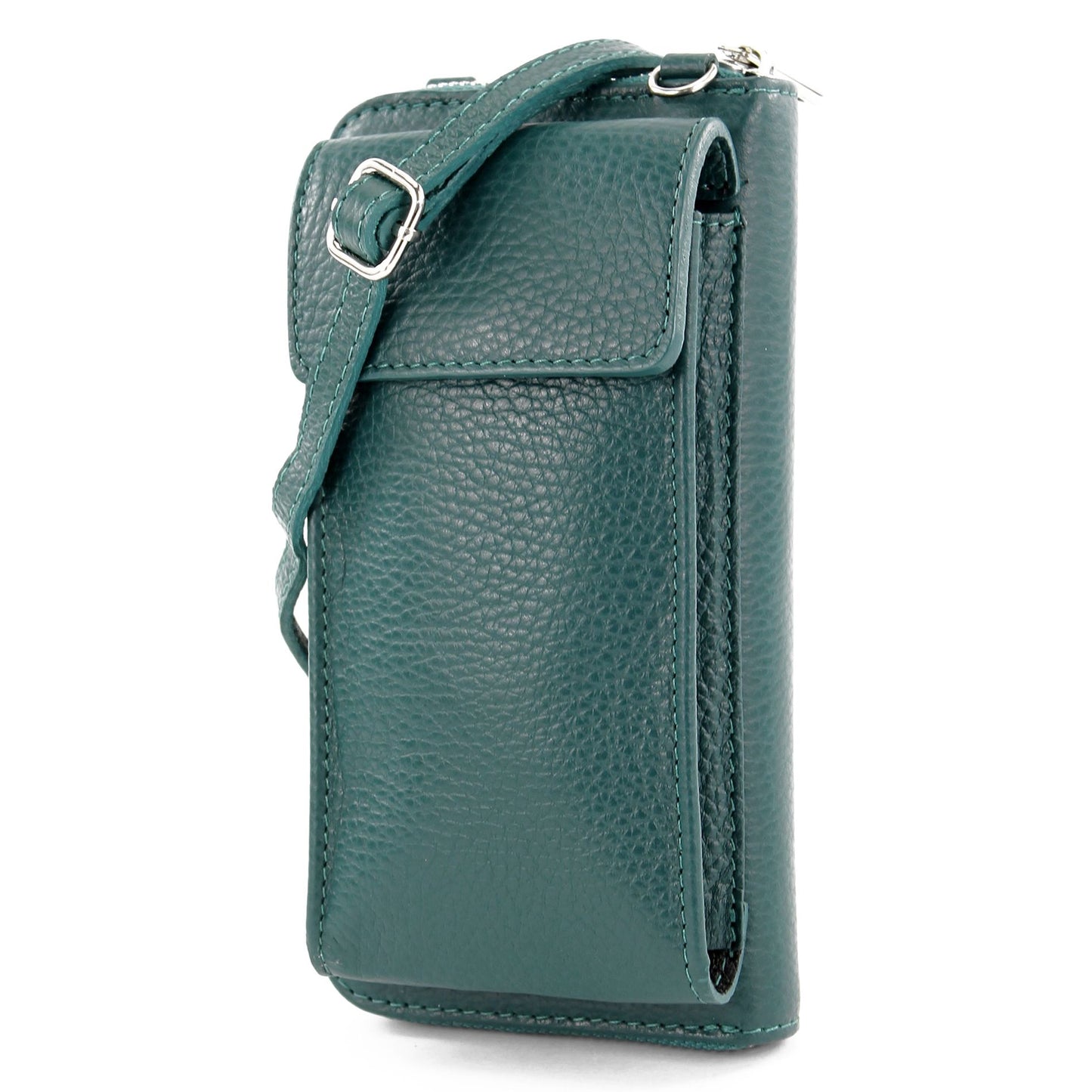 modamoda de P06 Damen Leder Umhängetasche Geldbörse Handytasche 6,5 Zoll handmade in Italy