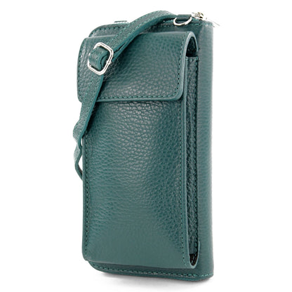 modamoda de P06 Damen Leder Umhängetasche Geldbörse Handytasche 6,5 Zoll handmade in Italy