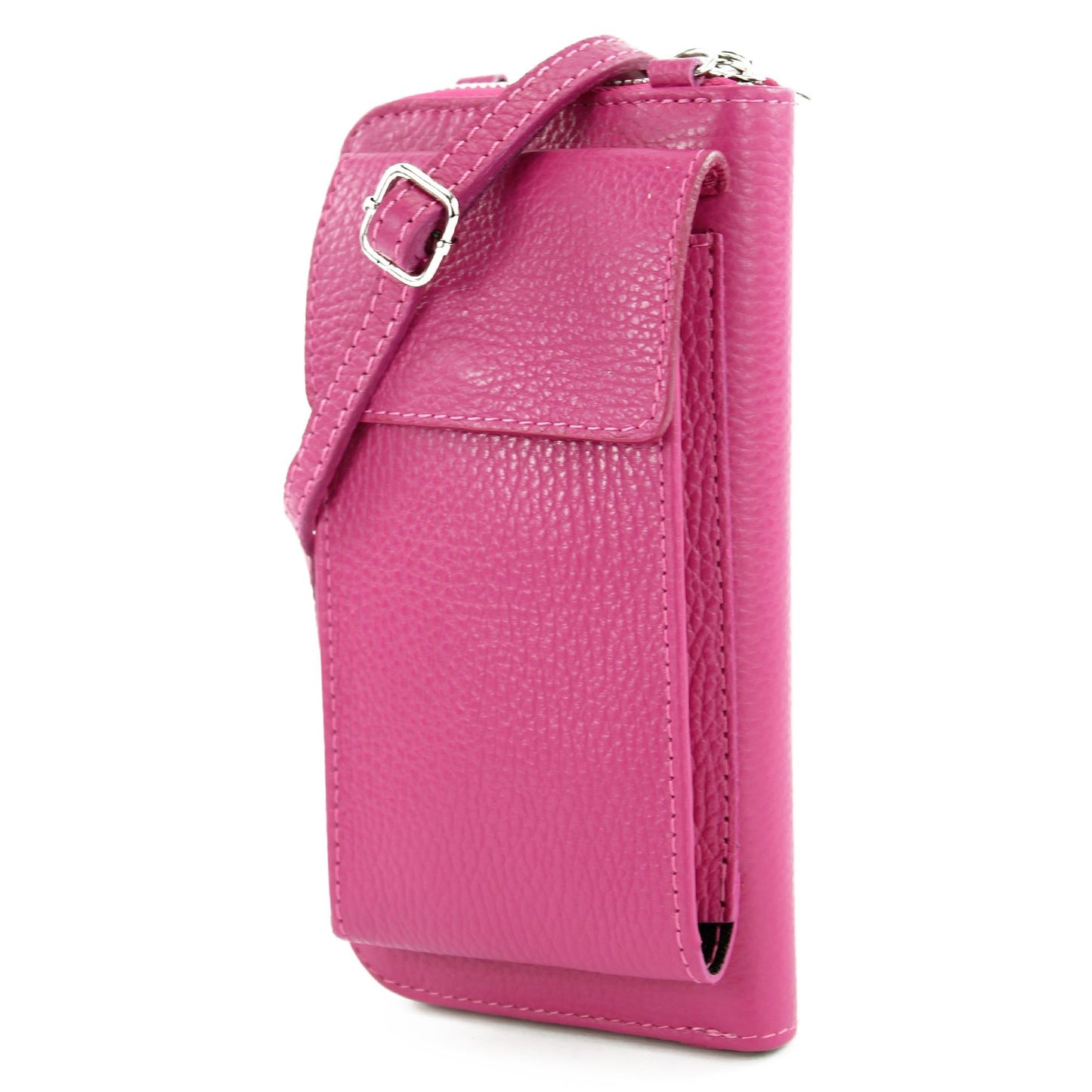 modamoda de P06 Damen Leder Umhängetasche Geldbörse Handytasche 6,5 Zoll handmade in Italy