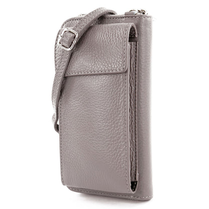 modamoda de P06 Damen Leder Umhängetasche Geldbörse Handytasche 6,5 Zoll handmade in Italy