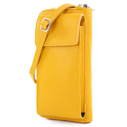 modamoda de P06 Damen Leder Umhängetasche Geldbörse Handytasche 6,5 Zoll handmade in Italy