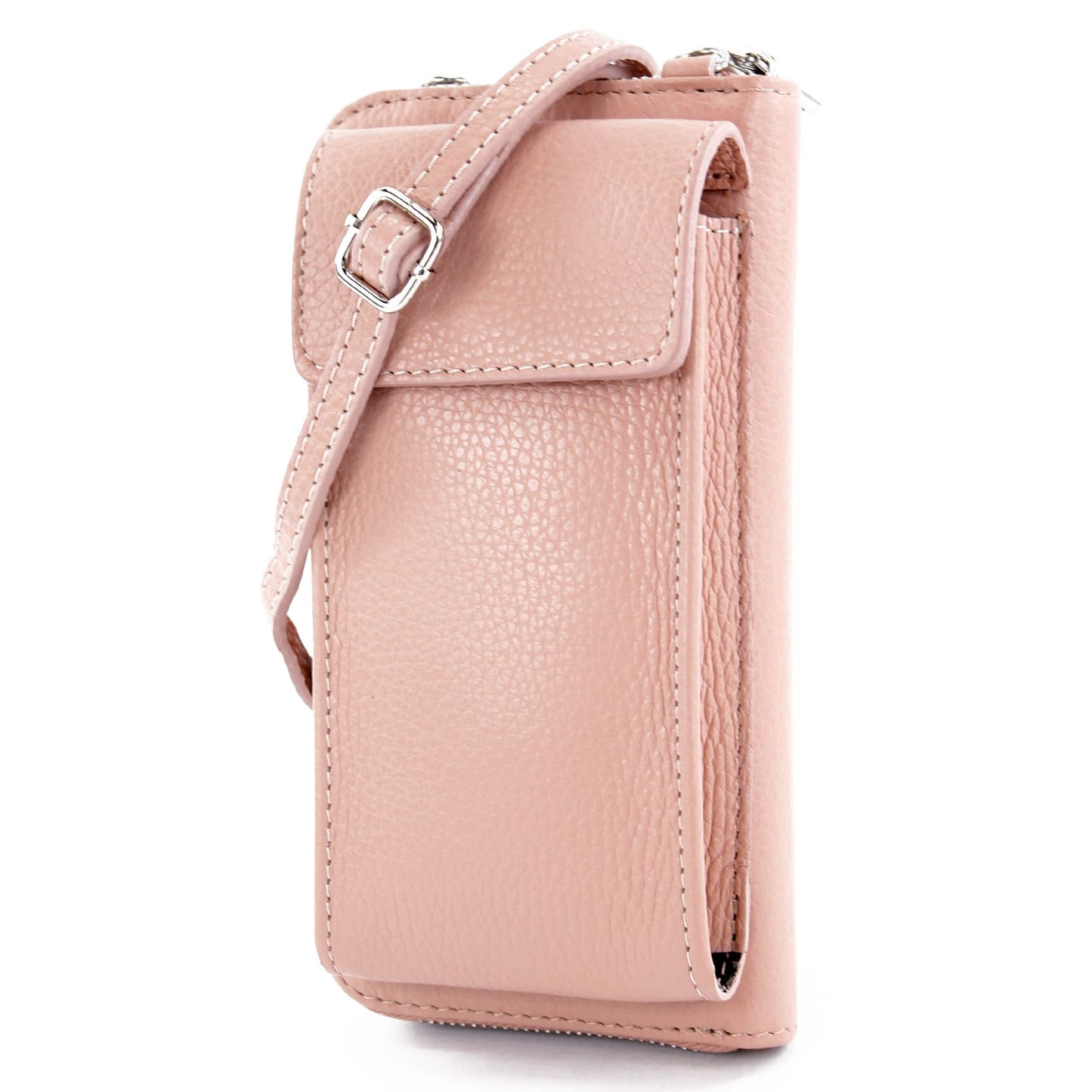 modamoda de P06 Damen Leder Umhängetasche Geldbörse Handytasche 6,5 Zoll handmade in Italy