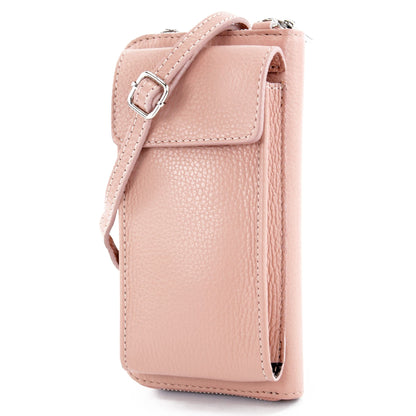 modamoda de P06 Damen Leder Umhängetasche Geldbörse Handytasche 6,5 Zoll handmade in Italy
