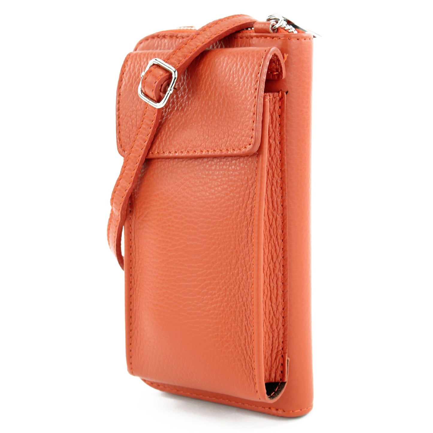 modamoda de P06 Damen Leder Umhängetasche Geldbörse Handytasche 6,5 Zoll handmade in Italy
