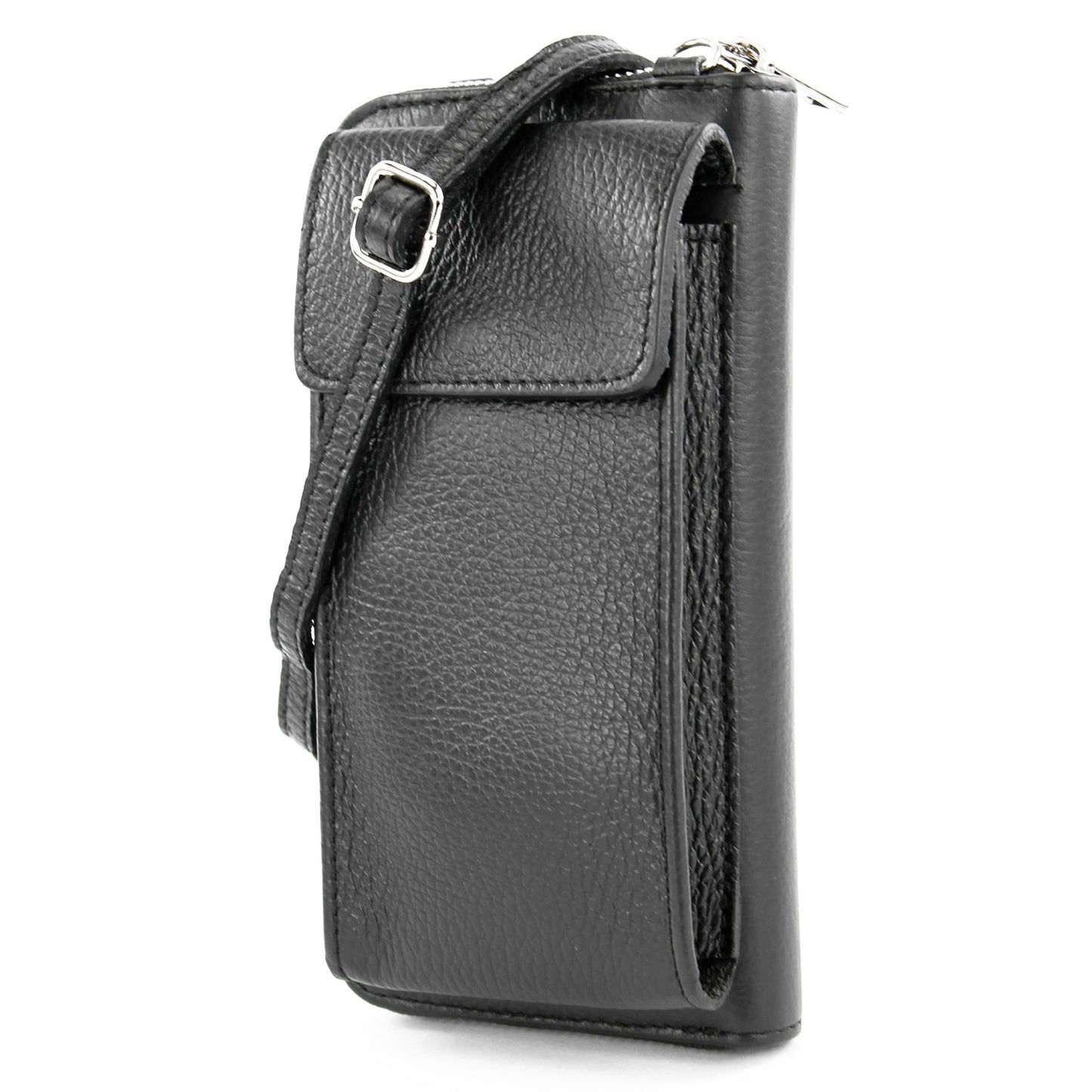 modamoda de P06 Damen Leder Umhängetasche Geldbörse Handytasche 6,5 Zoll handmade in Italy