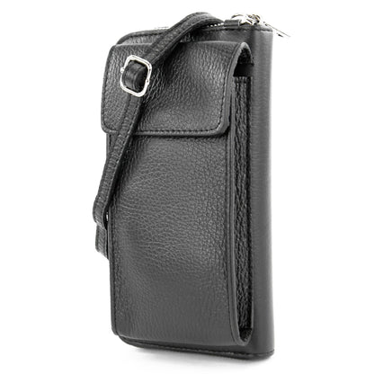 modamoda de P06 Damen Leder Umhängetasche Geldbörse Handytasche 6,5 Zoll handmade in Italy