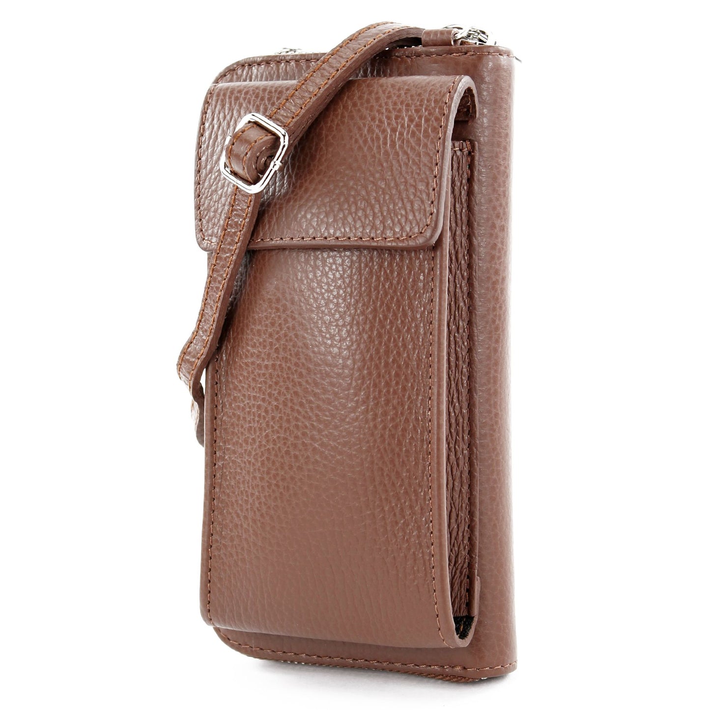 modamoda de P06 Damen Leder Umhängetasche Geldbörse Handytasche 6,5 Zoll handmade in Italy