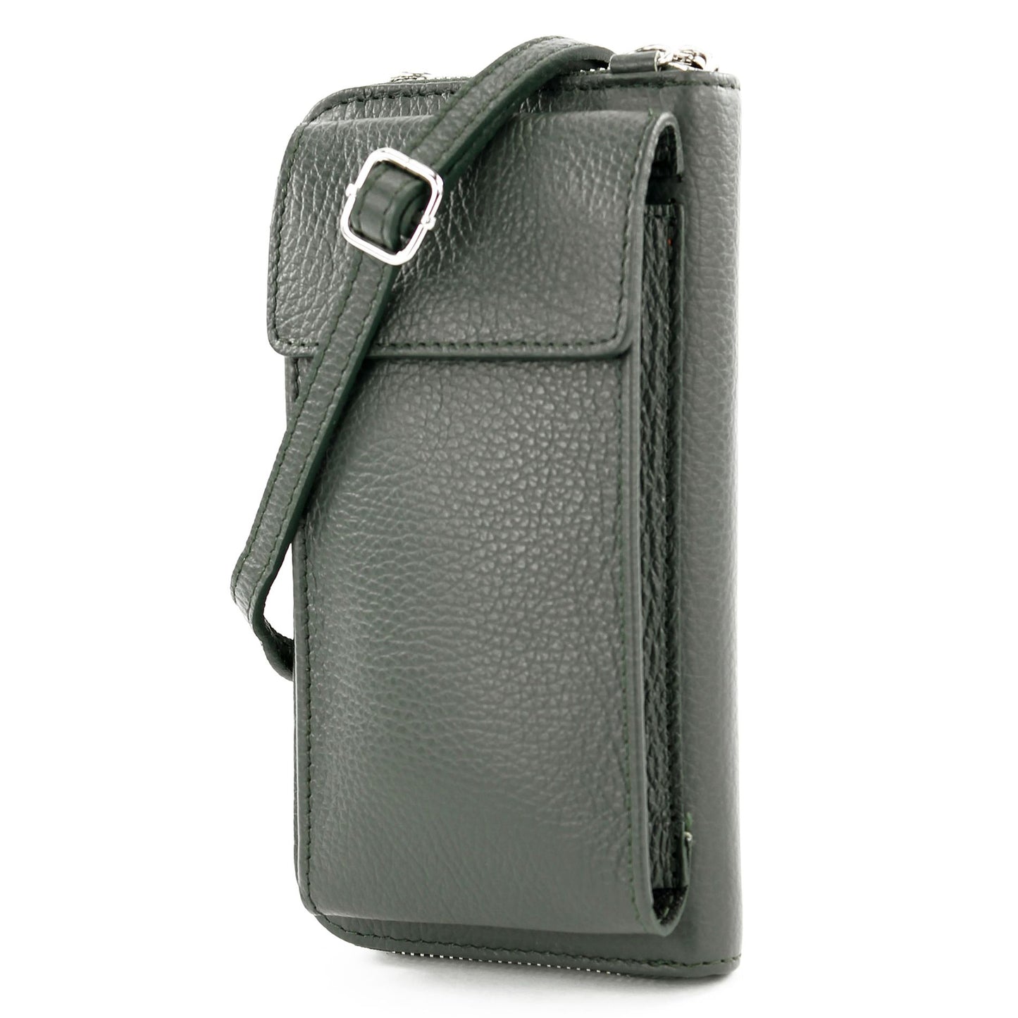 modamoda de P06 Damen Leder Umhängetasche Geldbörse Handytasche 6,5 Zoll handmade in Italy