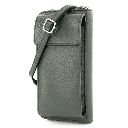 modamoda de P06 Damen Leder Umhängetasche Geldbörse Handytasche 6,5 Zoll handmade in Italy
