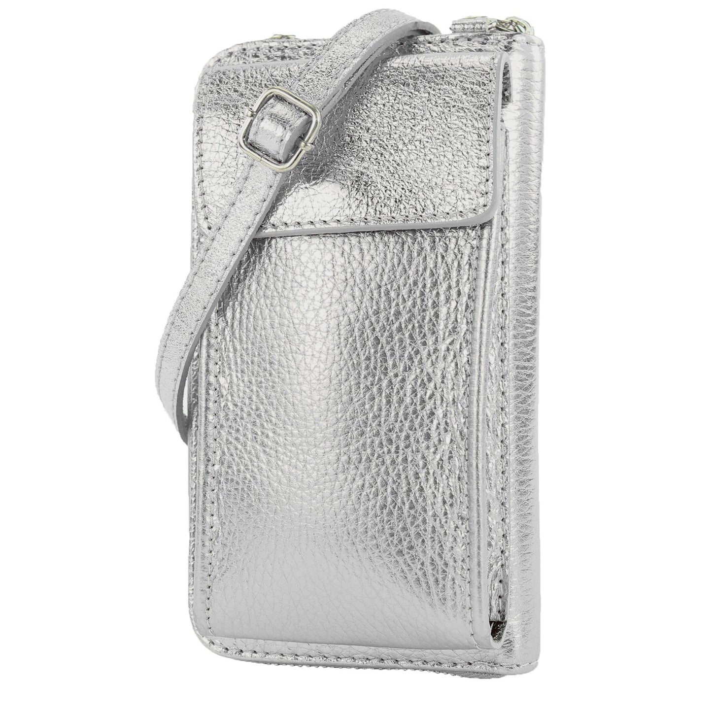 modamoda de P06 Damen Leder Umhängetasche Geldbörse Handytasche 6,5 Zoll handmade in Italy
