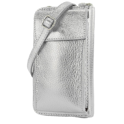 modamoda de P06 Damen Leder Umhängetasche Geldbörse Handytasche 6,5 Zoll handmade in Italy