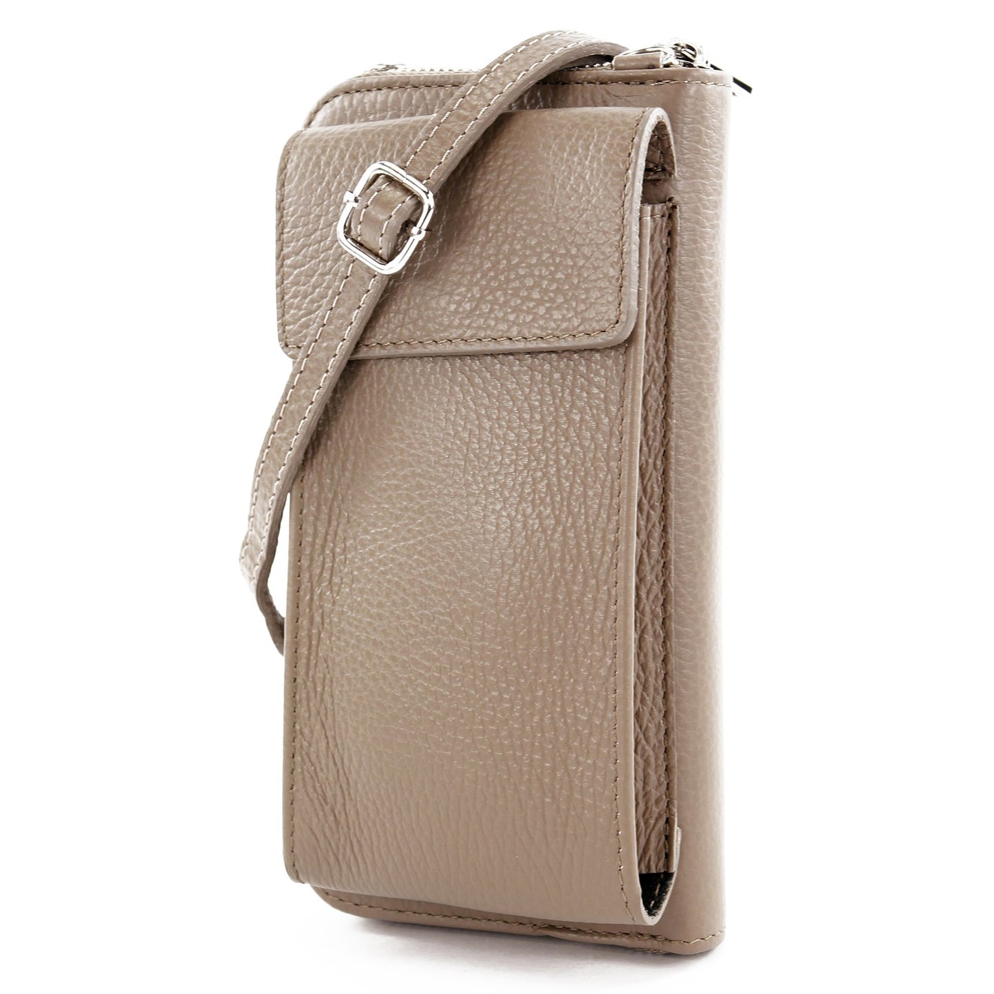 modamoda de P06 Damen Leder Umhängetasche Geldbörse Handytasche 6,5 Zoll handmade in Italy
