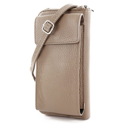 modamoda de P06 Damen Leder Umhängetasche Geldbörse Handytasche 6,5 Zoll handmade in Italy
