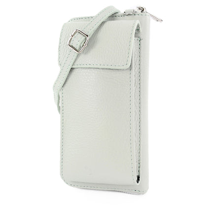 modamoda de P06 Damen Leder Umhängetasche Geldbörse Handytasche 6,5 Zoll handmade in Italy