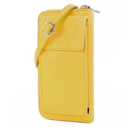 modamoda de P06 Damen Leder Umhängetasche Geldbörse Handytasche 6,5 Zoll handmade in Italy