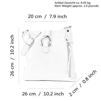 modamoda de -T04 - ital Umhängetasche Schultertasche aus Leder