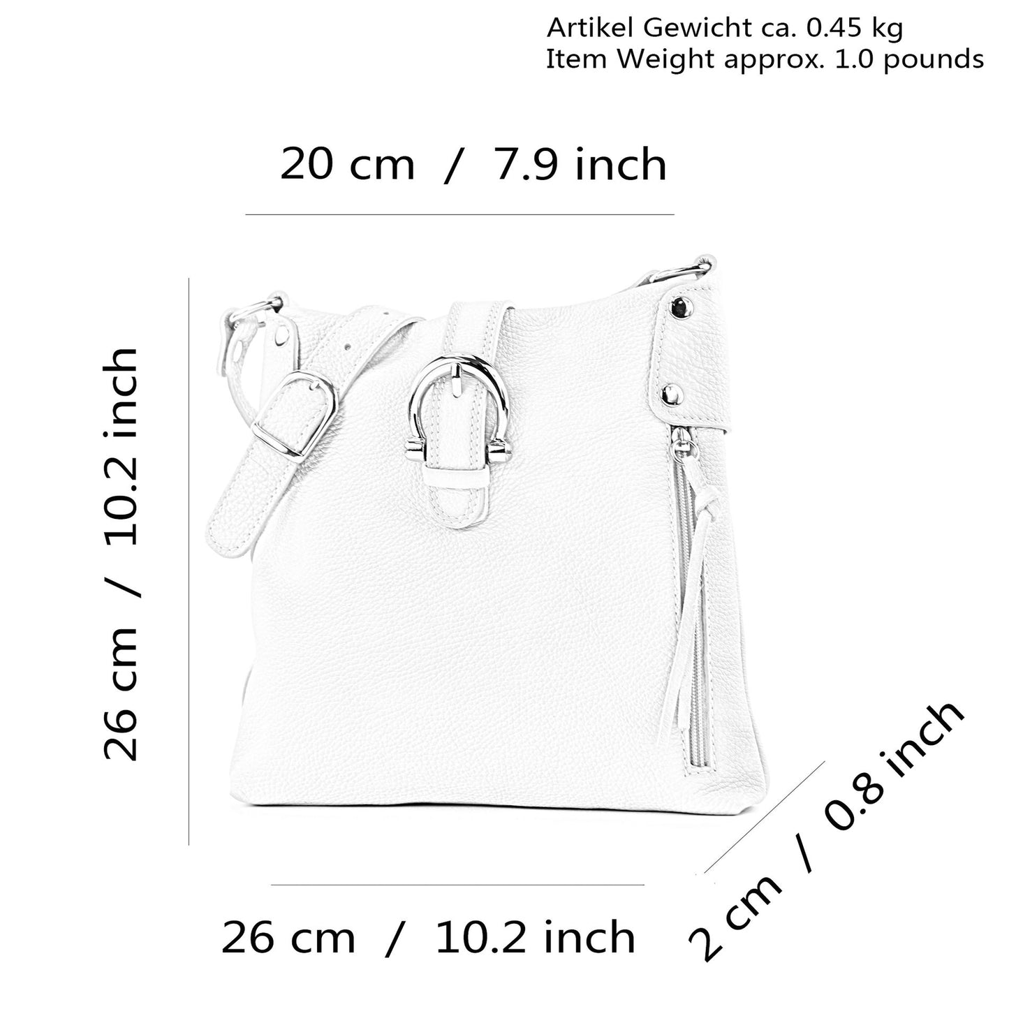 modamoda de -T04-B-WARE - ital. Umhängetasche aus Leder