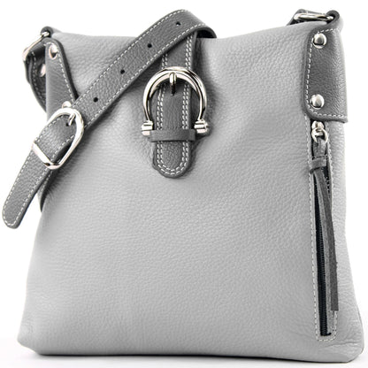 modamoda de -T04 - ital Umhängetasche Schultertasche aus Leder
