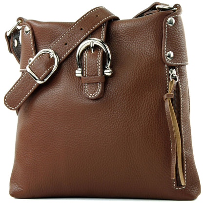 modamoda de -T04 - ital Umhängetasche Schultertasche aus Leder