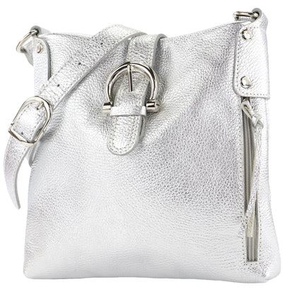 modamoda de -T04 - ital Umhängetasche Schultertasche aus Leder