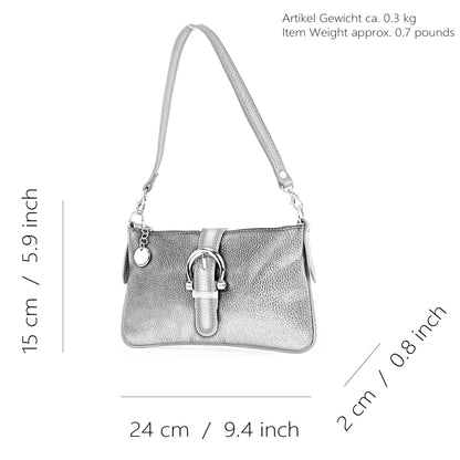 modamoda de - T05-B-WARE -  ital. Umhängetasche Klein aus Leder