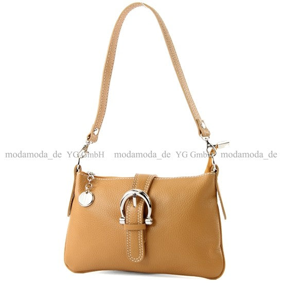 modamoda de - T05 -  ital Citytasche Umhängetasche Klein aus Leder