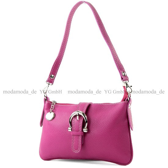 modamoda de - T05 -  ital Citytasche Umhängetasche Klein aus Leder