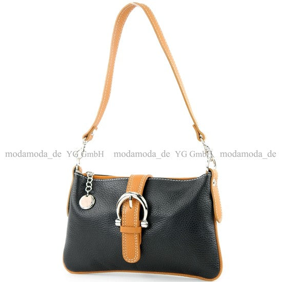 modamoda de - T05 -  ital Citytasche Umhängetasche Klein aus Leder