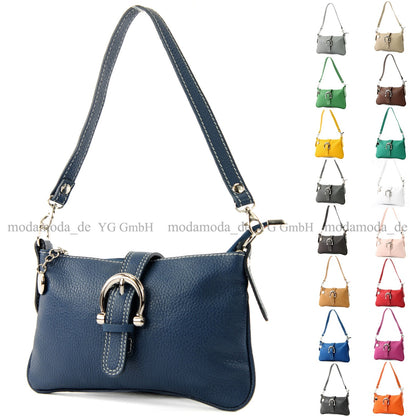 modamoda de - T05 -  ital Citytasche Umhängetasche Klein aus Leder