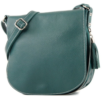 modamoda de - T06 - ital Messenger Umhängetasche aus Leder