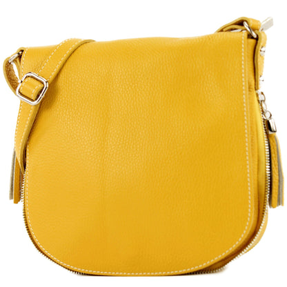modamoda de - T06 - ital Messenger Umhängetasche aus Leder