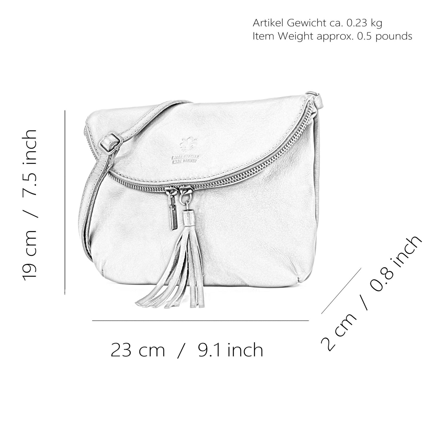 modamoda de T07 / T139 Damen Leder Umhängetasche, Klein, 2 Modelle, handmade in Italy
