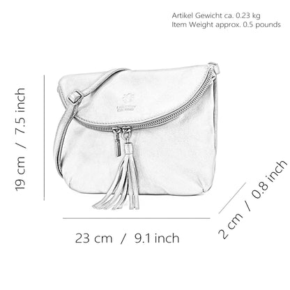modamoda de T07 / T139 Damen Leder Umhängetasche, Klein, 2 Modelle, handmade in Italy