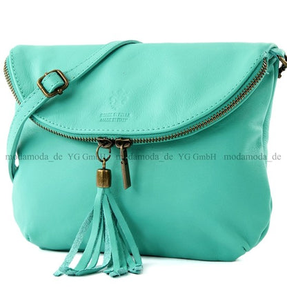 modamoda de T07 / T139 Damen Leder Umhängetasche, Klein, 2 Modelle, handmade in Italy